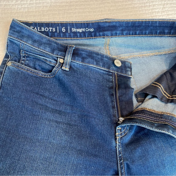 Talbots Straight Crop Denim Jeans Size 6 Blue Wash Mid Rise Casual Classic - Picture 9 of 14